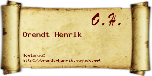 Orendt Henrik névjegykártya